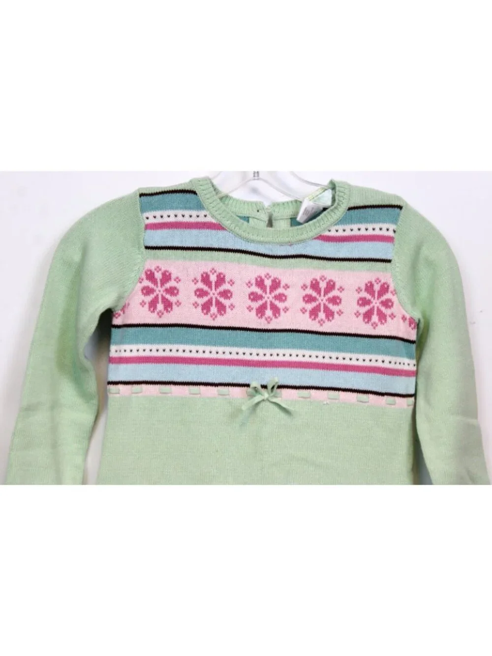 2009 Gymboree Winter Ballerina Sweater Dress sz 10 Mint Snowflake Stri Fair Isle
